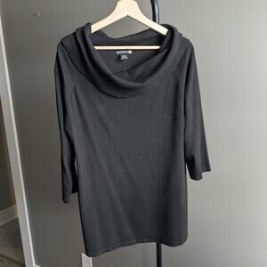 Sweaterworks Black Lagenlook Tunic Lightweight Sweater Top Size Large